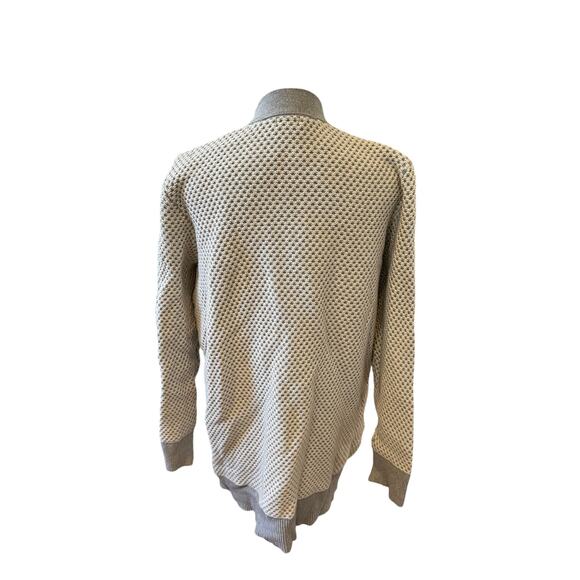 LL Bean Cotton Organic Cotton Cocoon Cardigan Sweater Gray Cream XL - Picture 4 of 6
